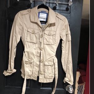 Tan xs Aeropostale belted trench coat.